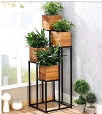 Iron Polished Square Flower Pot Stand, For Decoration, Size : 47.5 X 16 X 16 Inch