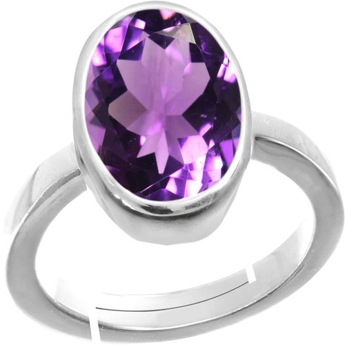 Oval Amethyst Gemstone Ring, For Jewellery, Gender : Male, Female