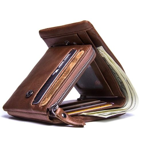 Mens Trifold Wallet, For Gifting, Personal Use, Technics : Machine Made