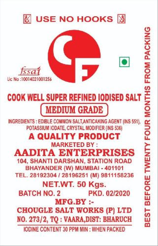 Refined Salt, For Chemicals, Cooking, Textile, Shelf Life : 1year