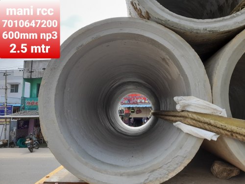 600mm Np3 RCC Hume Pipes, For Road Path Way