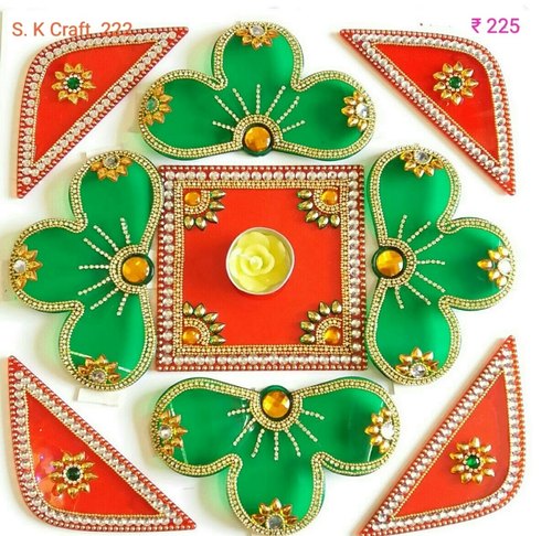 Acrylic Rangoli, Color : Red  Green