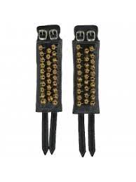 Leather THREE ROWS ANKLE BELLS