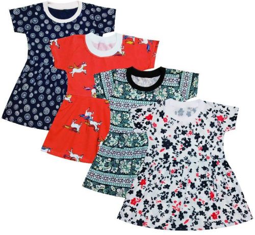 Printed Girls Frock Casual Dress, Size : M, 20