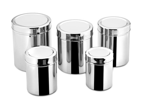 Stainless Steel Canister, Color : Silver