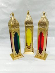 Carved Polished Iron Aching Hanging Lantern, Style : Moroccan