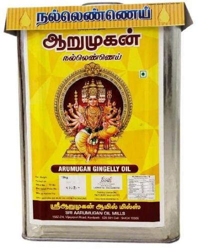 Arumugan Gingelly Oil 15 Kg TIn, Color : Pale Yellow