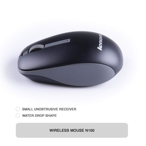 Lenovo Wireless Mouse, Color : Black