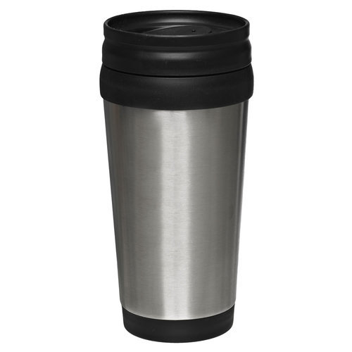 Steel Travel Mug, Color : Silver Black