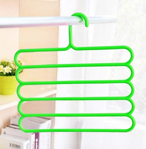 Plastic Cloth Hanger, Color : Green