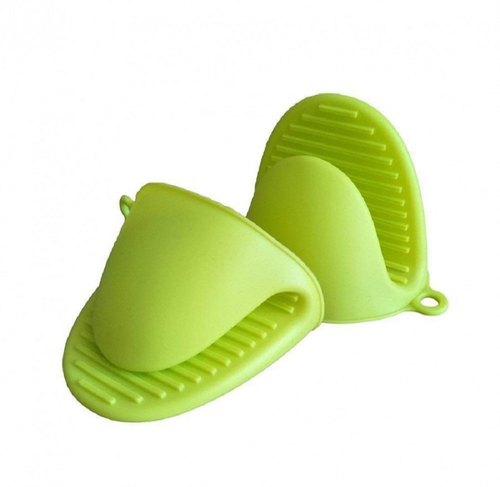 Plain Silicone Oven Mitts, Color : Green