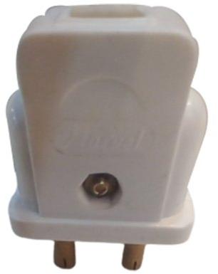 Flat Two Pin Plug, Color : White