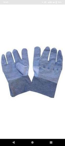 Plain Pure Denim Jeans Safety Hand Gloves, Length : 10-15 Inches
