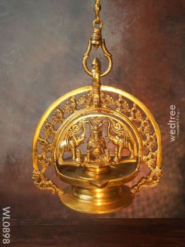 Brass Gajalakshmi Hanging Diya