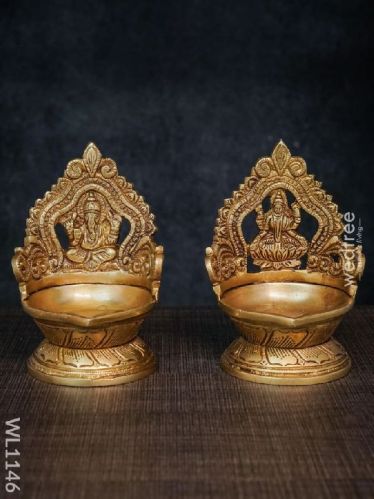 Brass Ganesh Lakshmi Diya