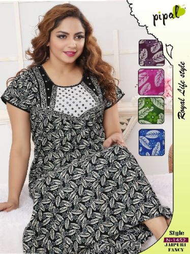 Printed Cotton Nighty, Size : XXL