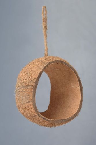 Coconut Tube Shell Bird Feeder, Color : Natural