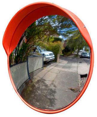 Ewallsys Circular ABS Plastic Convex Mirror, Color : Orange