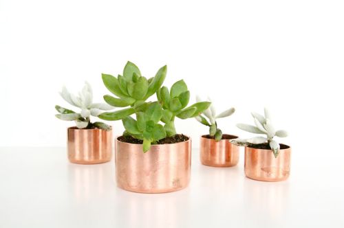 Plain Polished Copper Planter, Portable Style : Standing