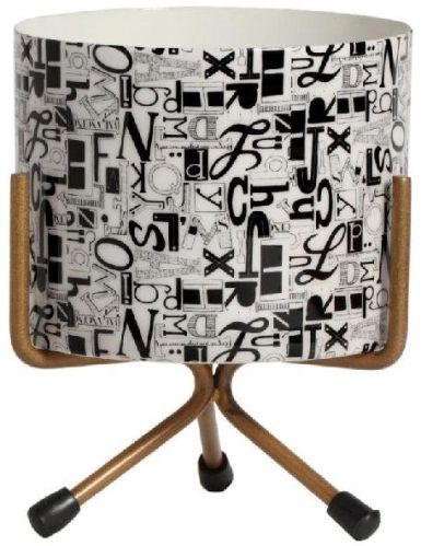 Polished Stainless Steel Cylindrical Planter With Stand, Feature : High Quality, High Tensile, Lightweight