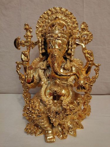 15.8 Inch Brass Ganesh Ji Statue, Size : 15.8'