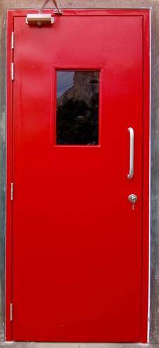 Hinged Fire Resistant Swing Door, Color : PO Red