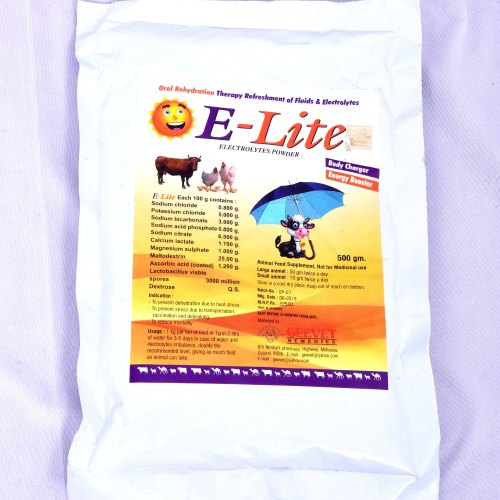 E-Lite Electrolyte Powder, Packaging Size : 500 Gm