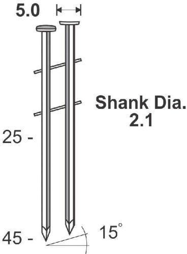 Steel Polished 2.1 Series Coil Nails, Color : Grey