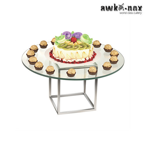 AWKENOX Stainless Steel Cupcake Display Stand, Shape : Round