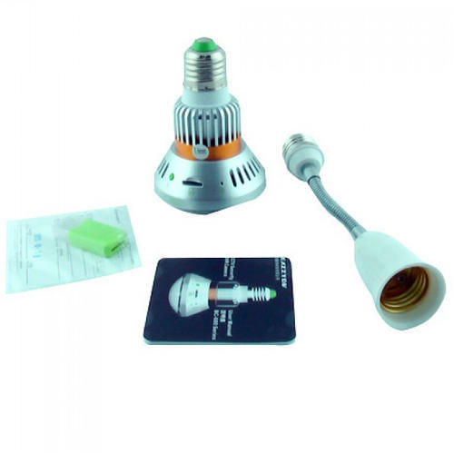 ISD Bulb Hidden CCTV Camera, Color : Silver