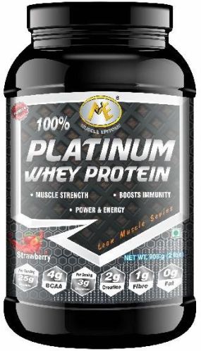 908 Gm Muscle Epitome Strawberry 100% Platinum Whey Protein