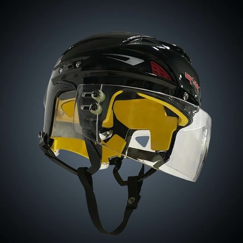 Multi-layered Foams Plastic Hockey Helmet, Color : Black