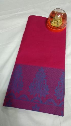 Cotton Jacquard Sarees, For Easy Wash, Dry Cleaning, Anti-Wrinkle, Shrink-Resistant, Packaging Type : Packet