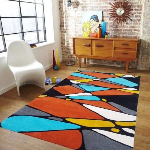 Rectangular Polished Wool VEC-012 Designer Carpet, Pattern : Handtuffted