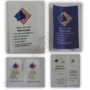 Glossy Lamination PVC Laser Cutting Taffeta Labels, For Garment Industry, Available Color : Multicolor