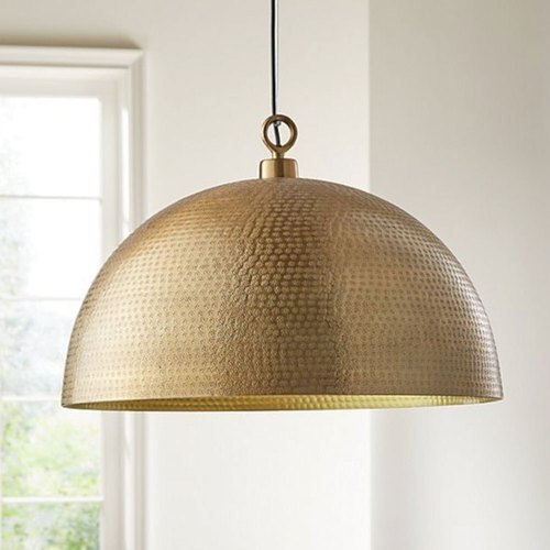 Round Decorative Brass Hanging Lamp, For Home