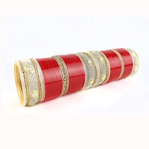 Plastic Designer Bridal Bangle, Color : Red
