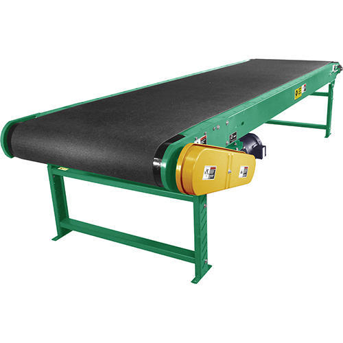 220V Mild Steel PVC Electric Polished Belt Conveyor, For Moving Goods, Loading Capacity : 45-50 Kg