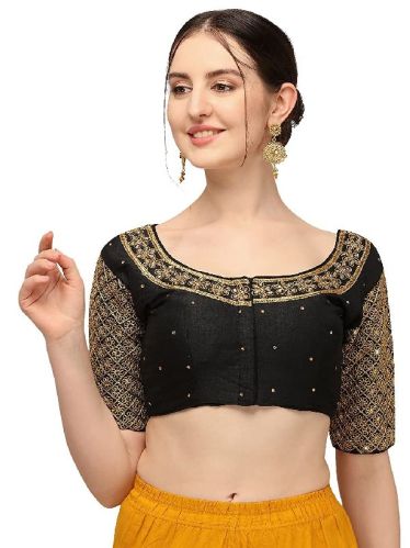Women's Embroidery With 3 MM Sequence Work Design Readymade Blouse