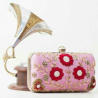 Flower Design Clutch Bag