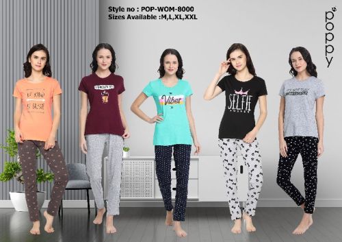 8000 Ladies T-Shirt and Pajama Set, Feature : Anti-Wrinkle, Comfortable, Skin Friendly