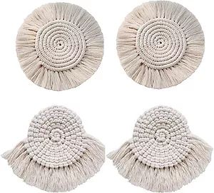 Home Decor Natural Cotton Handmade Macrame Coasters