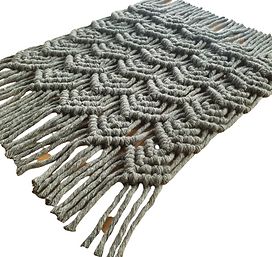Home Decor Natural Cotton Handmade Macrame Mat, Shape : Rectangular