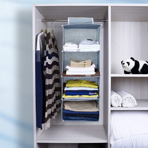 Non Woven Fabric & Wooden Shelf Organizer