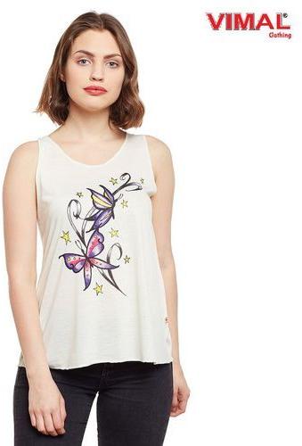 Vimal Clothing Printed Women Tank Tops, Size : All Sizes