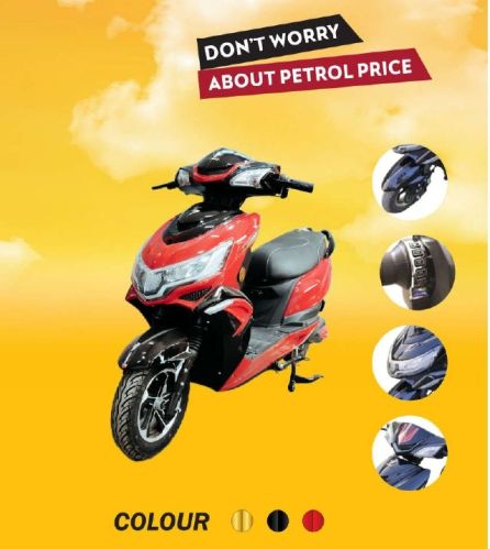 Tubeless EV Minda Zoom Electric Scooter, Color : Black, Red, Gold