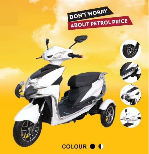 Tubeless EV Minda Glizer 3D Electric Scooter, Color : Black, White