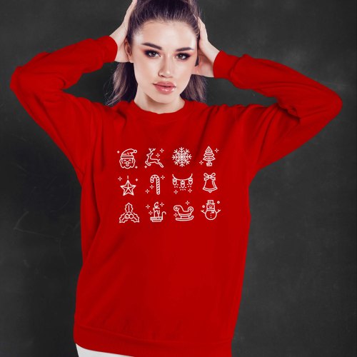 Monkeebespoke Printed Round Neck Cotton Christmas Sweatshirts, Occasion : Casual