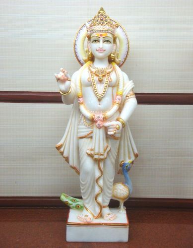 Polished Marble Murugan Statue, For Dust Resistance, Shiny, Handmade, Packaging Type : Carton Box