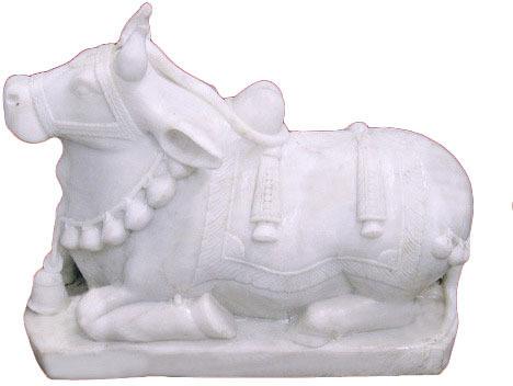 Marble Nandi Statue, Color : White for Worship